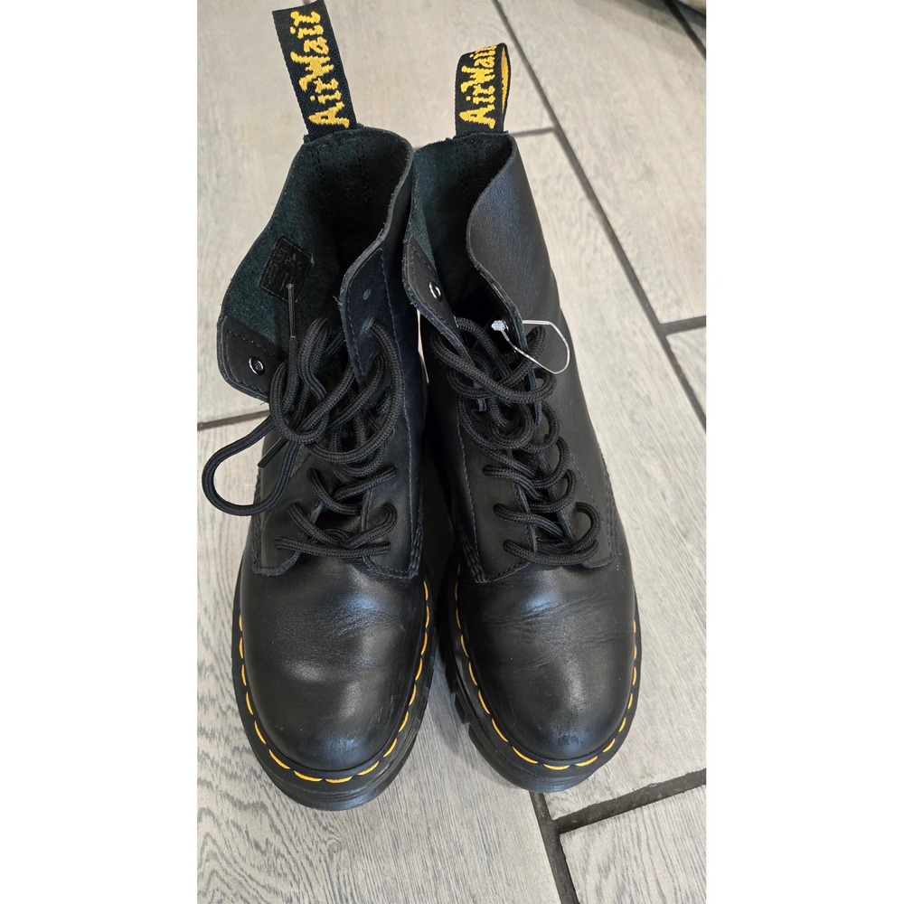 Dr. Martens Audrick 8-Eye Platform Boots Black Nappa Lux Leather UK 4 US 6L